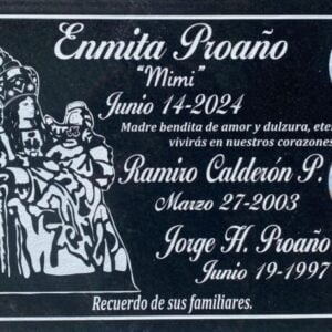 Epitafio en granito grabado con Foto de Porcelana.