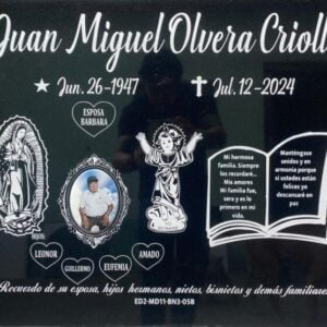 Epitafio en granito grabado con Foto de Porcelana.